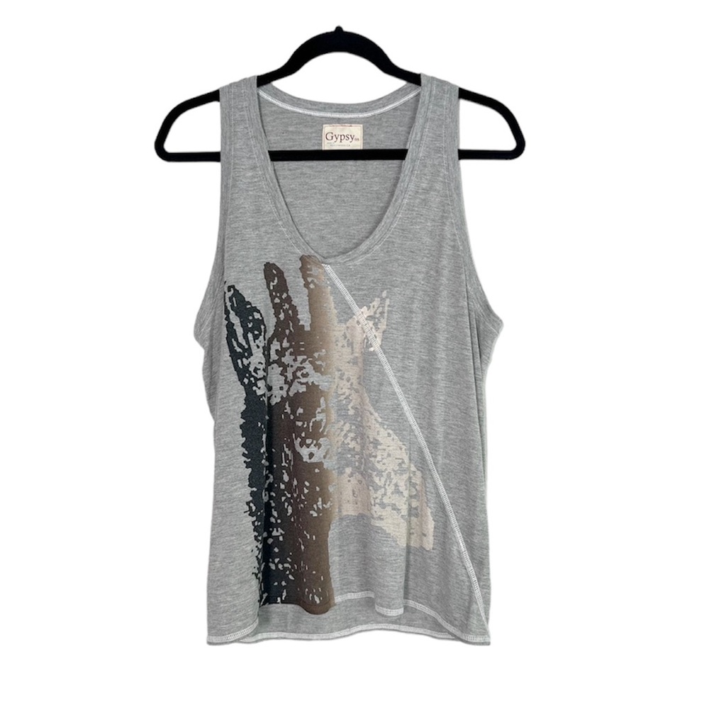 GYPSY 05 Giraffe Abstract Print gray Tank size Small